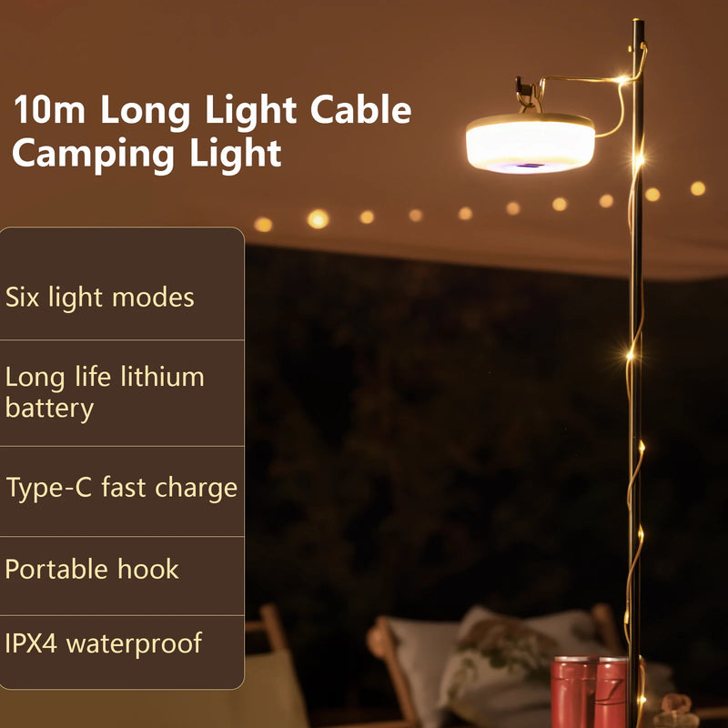 Waterproof and Rechargeable Camping String Light Lantern