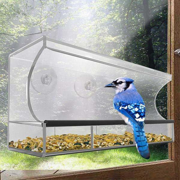 Window Bird Feeder - Clear Wild Bird Watching