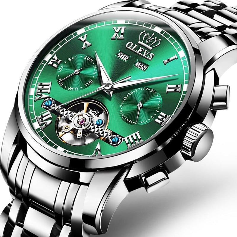 Relógio Automático em Aço - Steel Watch OLEVS relógio 045 AmploTech Verde 2 