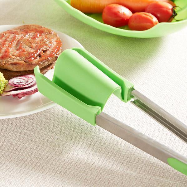 2 Pieces 2 in 1 Silicone Tweezers and Spatula